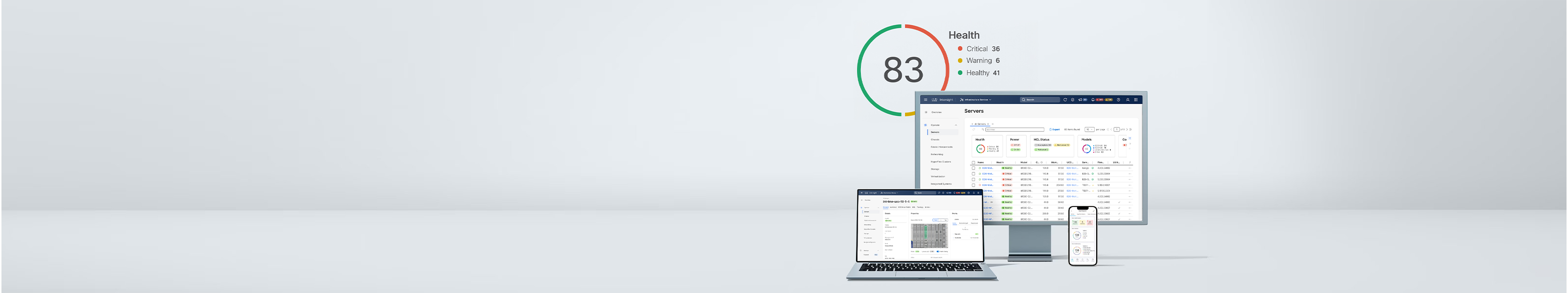 La plateforme d’opérations informatiques Cisco Intersight sur des ordinateurs de bureau, des ordinateurs portables et des téléphones