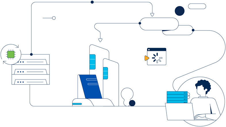 Illustration of person utilising Cisco Secure Networking solution